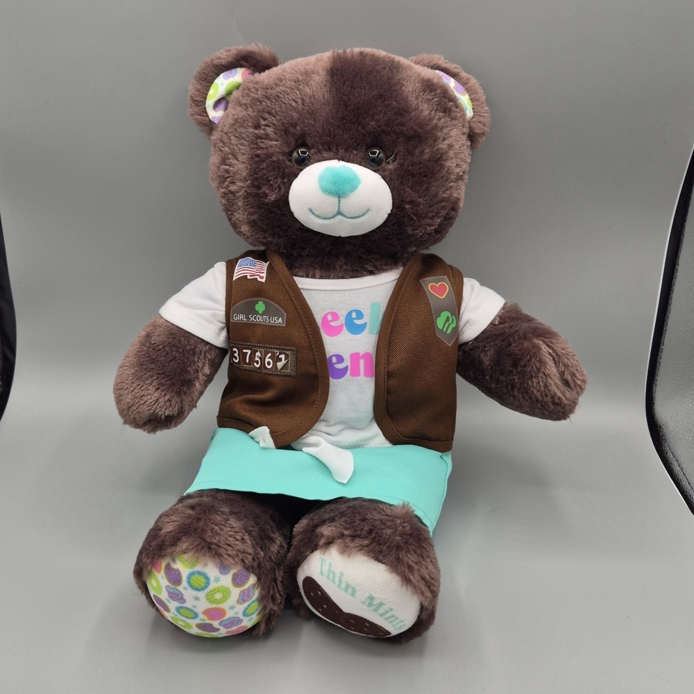 Build A Bear 15" Girl Scout RARE Original Thin Mints Edition W/ Outfit  And Vest